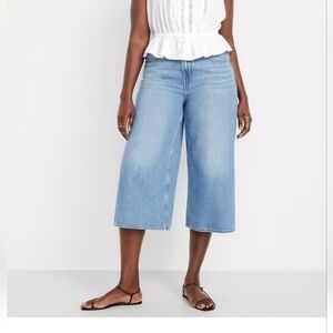 NWT Old Navy High-Waisted Baggy Wide-Leg Culotte Jeans Size 24